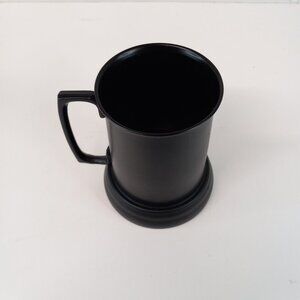 Black Beer Mug Clear Bottom 12 oz Capacity Handle Unbranded Good Used Condition